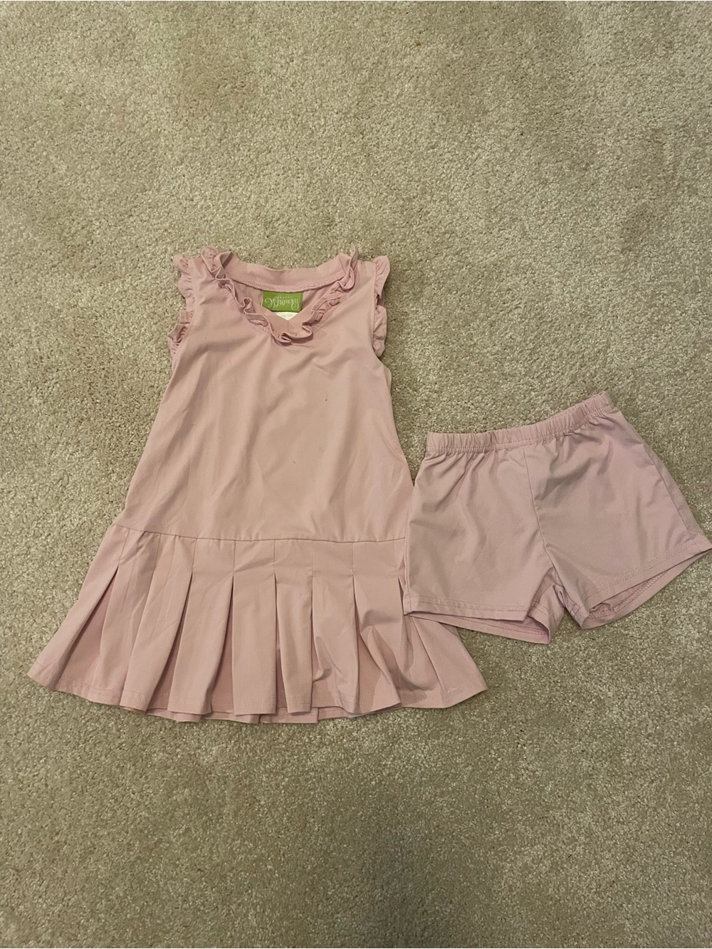 Classic Whimsy Pink Ruffle Athletic Dress